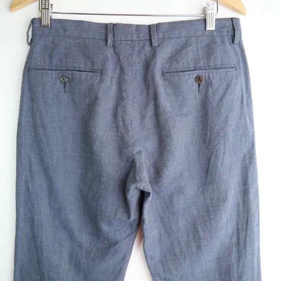 J Crew Pants Mens 30 Blue Dress Pants Slacks Bowery Slim Fit Wool Formal 30X32 - Picture 5 of 10